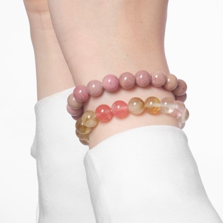 Set of bracelets 2 pcs. Shar No. 8 “Halzedon and Rodonite”, 5.5 cm-1