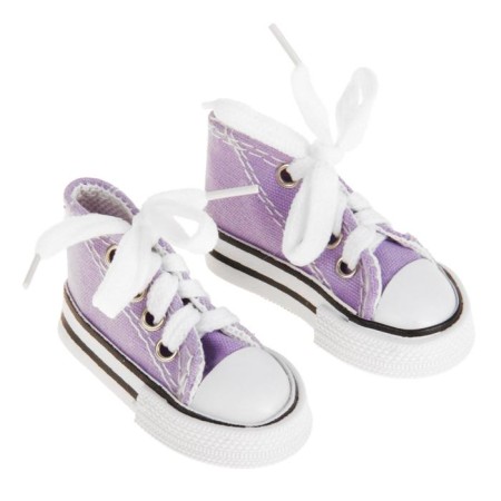 Doll sneakers, sole length 7.5 cm, purple color-1