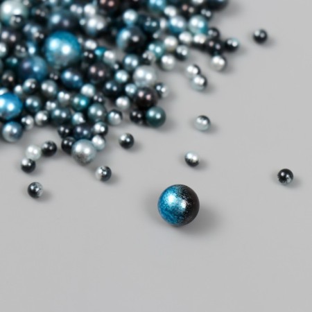 Decor for creativity plastic "Round. Gradent. Blue mermaid" D = 3-8mm, set 10 grams-1