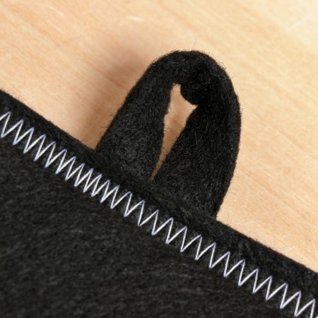 Set for baths and saunas 5 in 1 (bag, hat, mittens, rug, washcloth), black-7