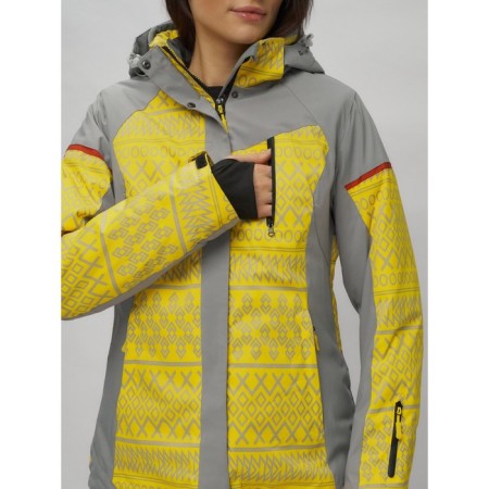 Ski jacket female winter, size 52, yellow color-3