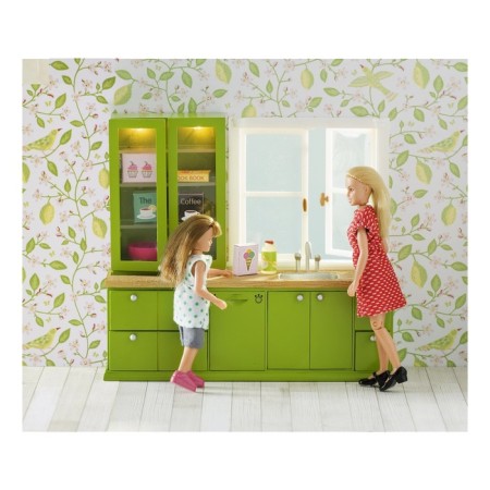Game set of accessories for the puppet house "Kitchen set with a buffet"-1