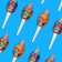 Caramel on the dabble pop stick with acidic powder assorted, 7 g