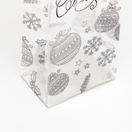 Package with a hard bottom of 11 x 7 x 53 cm silver bottom "New Year's balls"-3