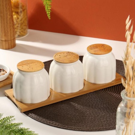 Set of storage cans Home Sweet Home, 270 ml, 3 pcs