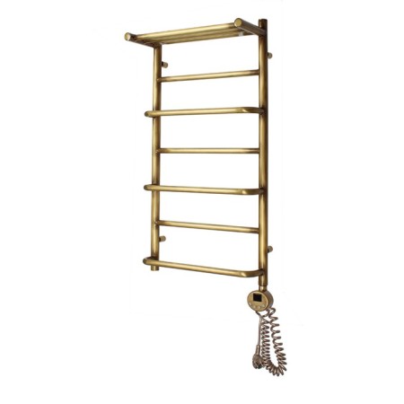 Domoterm electric heated towel rail "Orpheus" P7, 400x800 mm, with a shelf, right, bronze