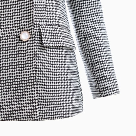 Jacket female double -breasted mist p. 46, black/white-11