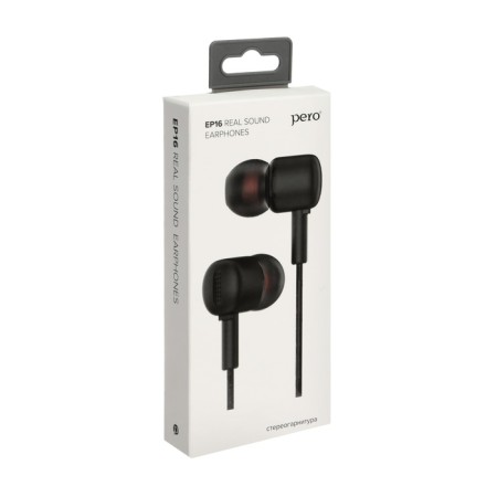 Pero EP16 headphones, vacuum, 98 dB, 24 Ohms, 3.5 mm, 1.1 m, black-2