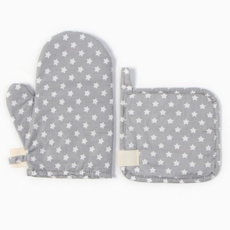 Set of kitchen. Ethel "Stars": mittens 20x28 cm, severity 19x19 cm, 80% HL, 20% PE-2