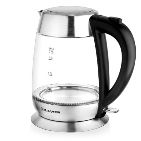 Electric kettle Brayer BR1010, glass, 1.7 l, 2200 watts, auto shutdown, silver-3