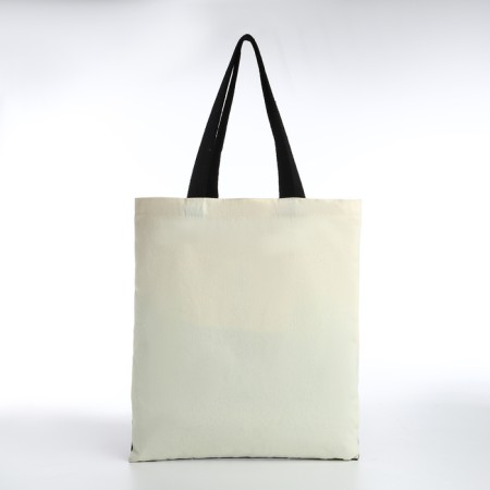 Bag Schoper without fastening, from textiles, beige color-1