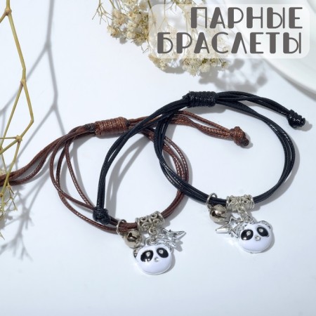 Bracelets "Demetrons" Panda, black-brown color, l = 12.5 cm