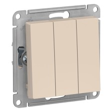 Switch Se Atlasdesign, 10 a, 3 keys, IP20, mechanism, hidden, beige, Atn000231