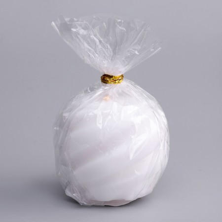 Figure candle "Spiral ball", 5.5x5.5 cm, white-3