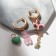 Earrings with the removable element "Transformer" Bear and Dog, colored in gold
