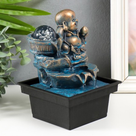 Fountain "Happy Hothee with Persian" Zelen-Bronzovaya 19.5x13.5x10 cm-1