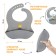 Blory for feeding "shine" silicone with pocket, gray color