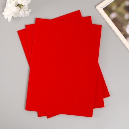 A set of hard felt "Astra" (3 pcs) red, 3 mm, 20x30 cm-1