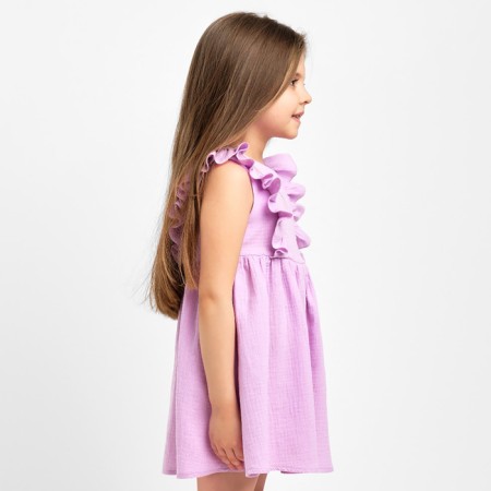 Платье детское с рюшей KAFTAN "Муслин", р 26 (80-86см), лиловый-1