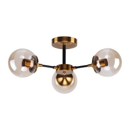 Lamp Ceiling Economy light 20713/3GD+BK AMB, 3x60W, E27, 21x60x60 cm, gold color