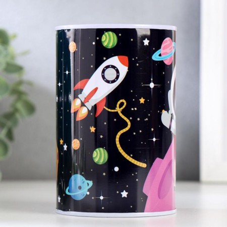 Piggy bank Metal Bank "Space Landscape" mix 12x8x8 cm-4