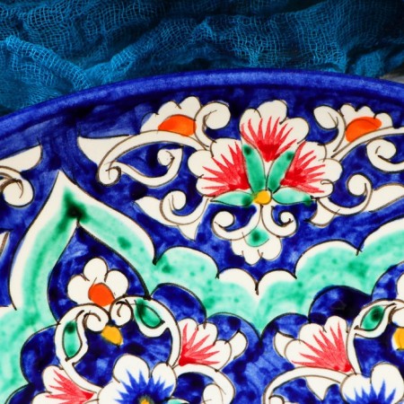 Largan Rishtan ceramics "Flowers", 32 cm, blue-4