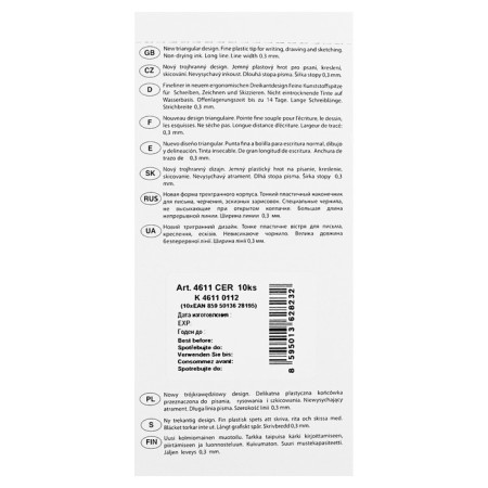 Capillary handle, 0.8 mm, centropen 4611, black, non -drying, letter length 1500-2