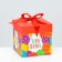 Self -assembly box "Happy Birthday" red 10x10x10 cm