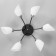 Barra chandelier 6x60W E14 black-chrom 74x74x19 cm.