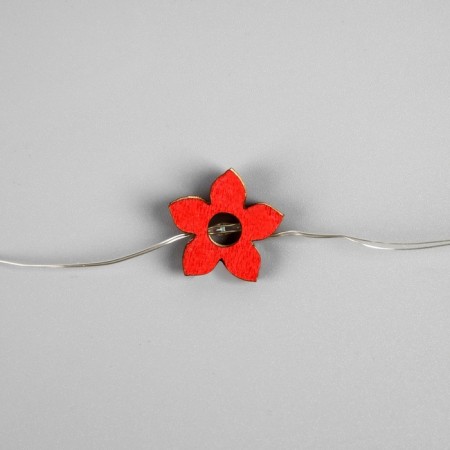 Garland “thread” 2 m dews with nozzles “flower”, IP20, silver thread, 20 LED, glow warm white, AAX2-4