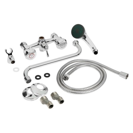 Bath mixer Zein Z9035, Cran-Box Brass 1/2 ", shower watering can and hose, chrome-8