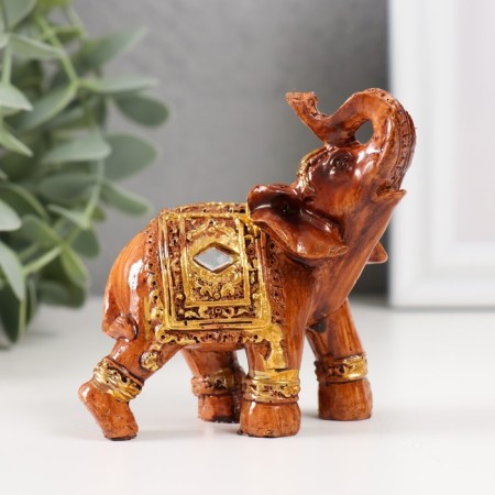 Souvenir Polystone "Elephant under a tree in silver blanket" MIX 7.5x6x3.2 cm-1