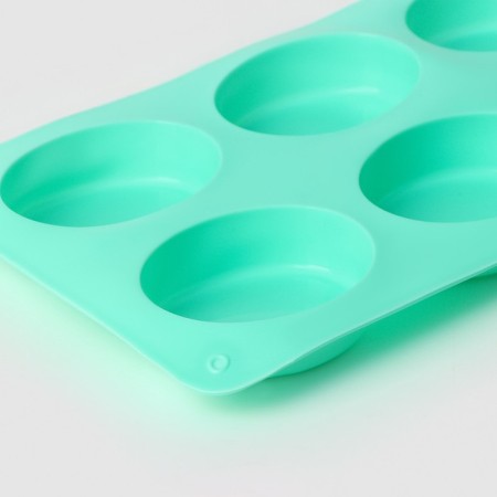 The form for baking is the “figure. Oval ", silicone, 28 × 16 × 2 cm, 6 cells, color mix-3