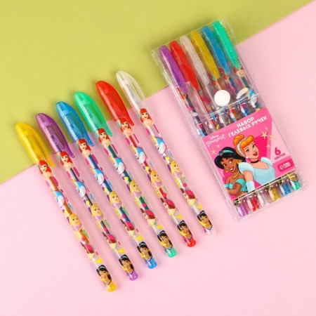 Ballpoint pen with sparkles, 6 colors, princesses-6