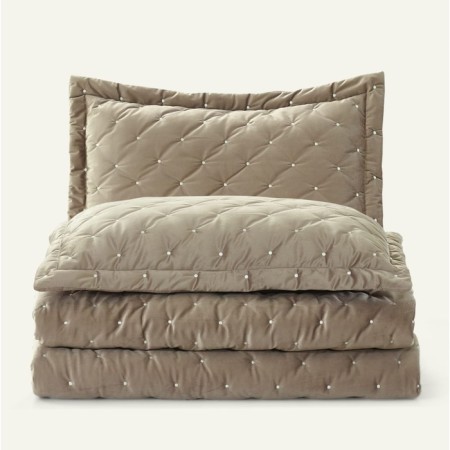 A set of bedspreads and pillowcases, size 180x240 cm, 50x70 cm+5 cm, brown color-1