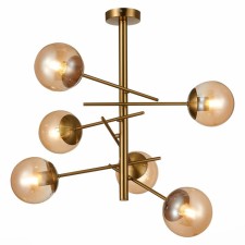 Ceiling EVOLUCE lamp. Sle1099-312-06. Velio. 6x60 watts, E27, 50x50x60 cm, brass color