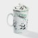 Ceramic mug with a panda lid and sieve, 300 ml, white color