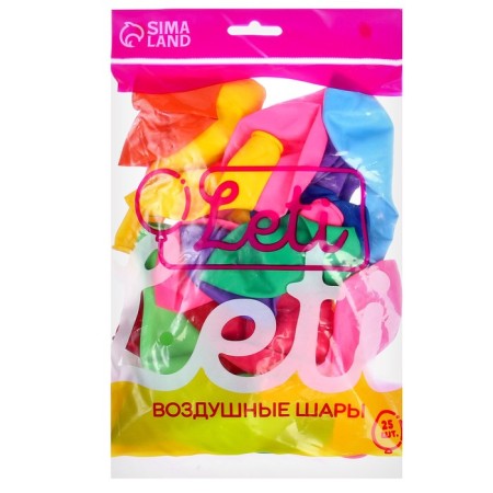 Latex ball 12 ", pastel, set 25 pcs., Mix color-2