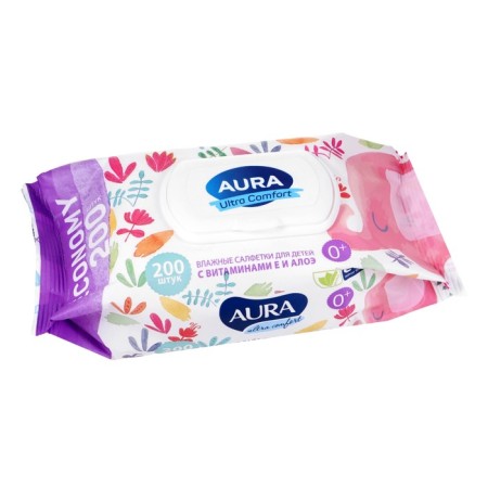 Wet Aura Ultra Comfort napkins, for children, 200 pcs.-11