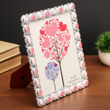 Photo frame plastic for metal 20x25 cm "Gems" silver 27.5x23.5x1.5 cm-1