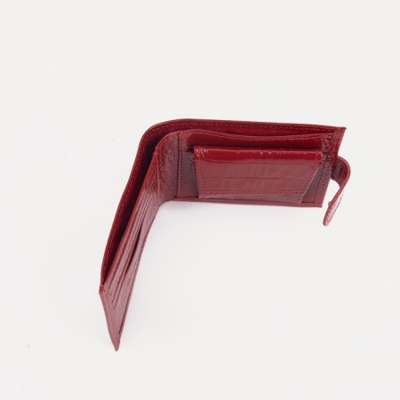 Women's wallet on the button, red color-3