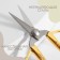 Scissors for needlework, mowed blade, 3.5 ", 8.5 cm, gold color