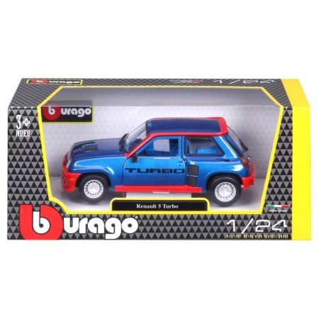 BBURAGO Renault 5 Turbo, Die-Cast, 1:24, opening doors, red-blue color-10