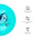Children's ball "Shark" 22 cm, 60 g, turquoise color