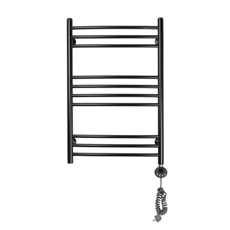 Domoterm electric heated towel rail "Calipso" P10, 500x800 mm, right, black matte-1