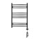 Domoterm electric heated towel rail "Calipso" P10, 500x800 mm, right, black matte