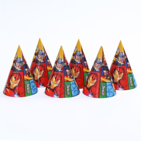 A set of paper utensils, on 6 people "Happy Birthday!", Avengers-4