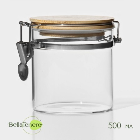 Glass Bank for bulk products with Bellatenero Bogel Castle, 500 ml, 10 × 10.3 cm