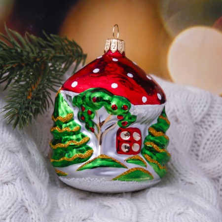 Hand-tree Christmas tree toy "House-Gribok" 7.4 cm