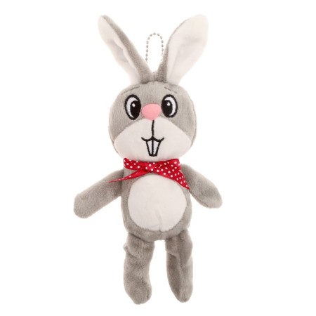 Soft toy "Rabbit", on the suspension, the color is gray